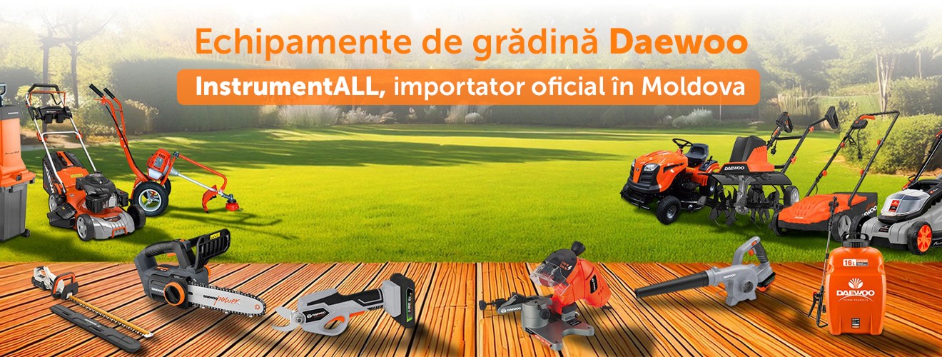 Echipamente Daewoo pentru grădină și curte – soluții profesionale de la InstrumentALL, importator oficial în Moldova