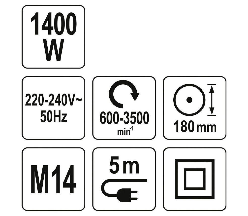 Mașină de polișat YATO YT82196 1400w 180mm-7