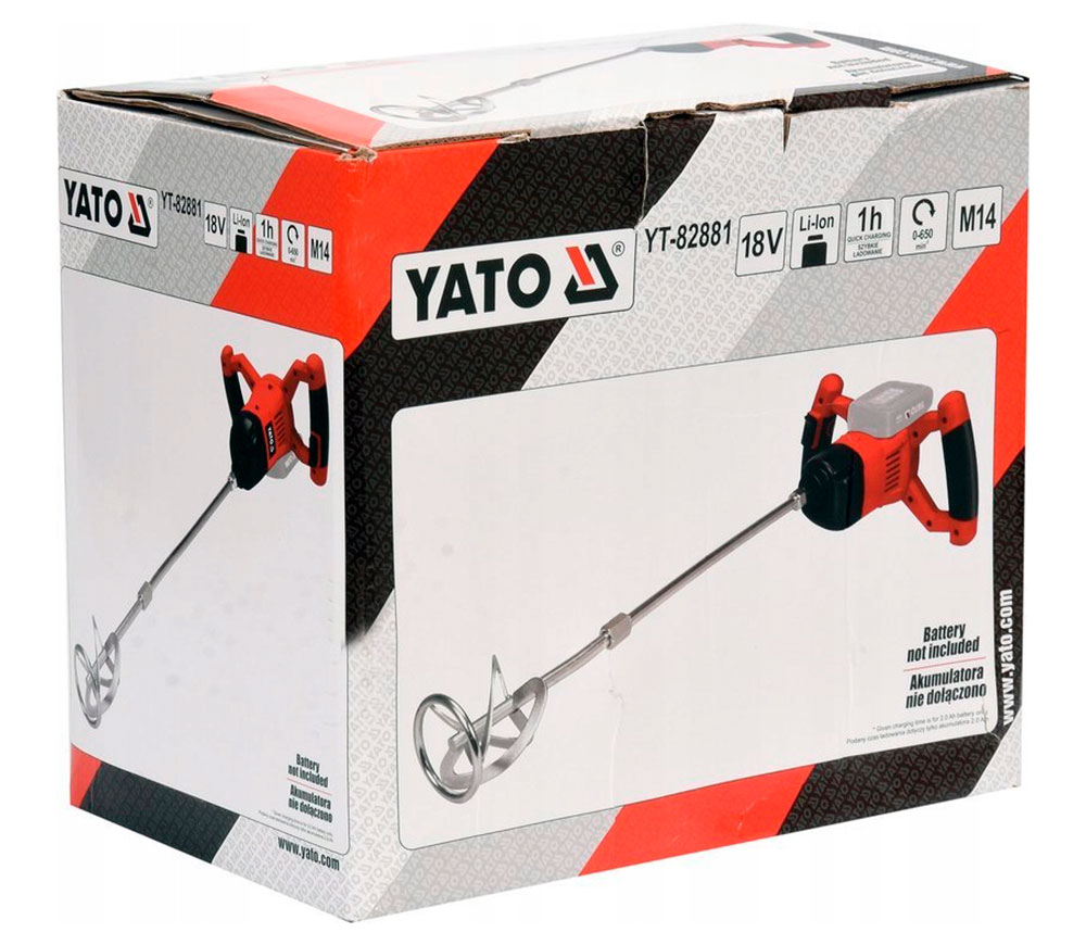 Mașină de amestecat mortar cu acumulator (fără baterii) YATO YT82881 18V-4