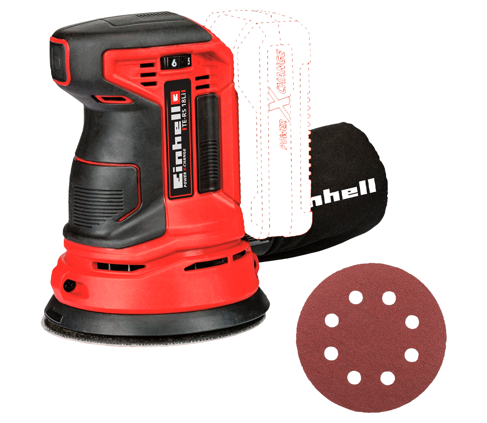 Mașină de șlefuit excentrică fără fir (fără bat) EINHELL TE-RS 18 Li XPWR SOLO 125mm 18V