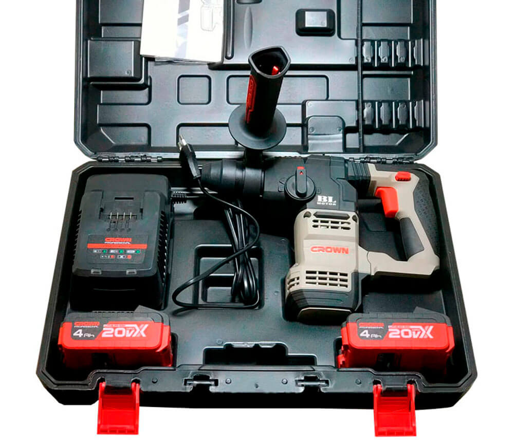 Ciocan rotopercutor cu acumulator CROWN CT28001HX-4 BMC 2.3J 20V 4Ah-4