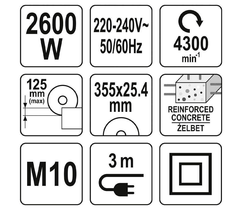 Бетонорез YATO YT82158 355мм 73.6см3-6