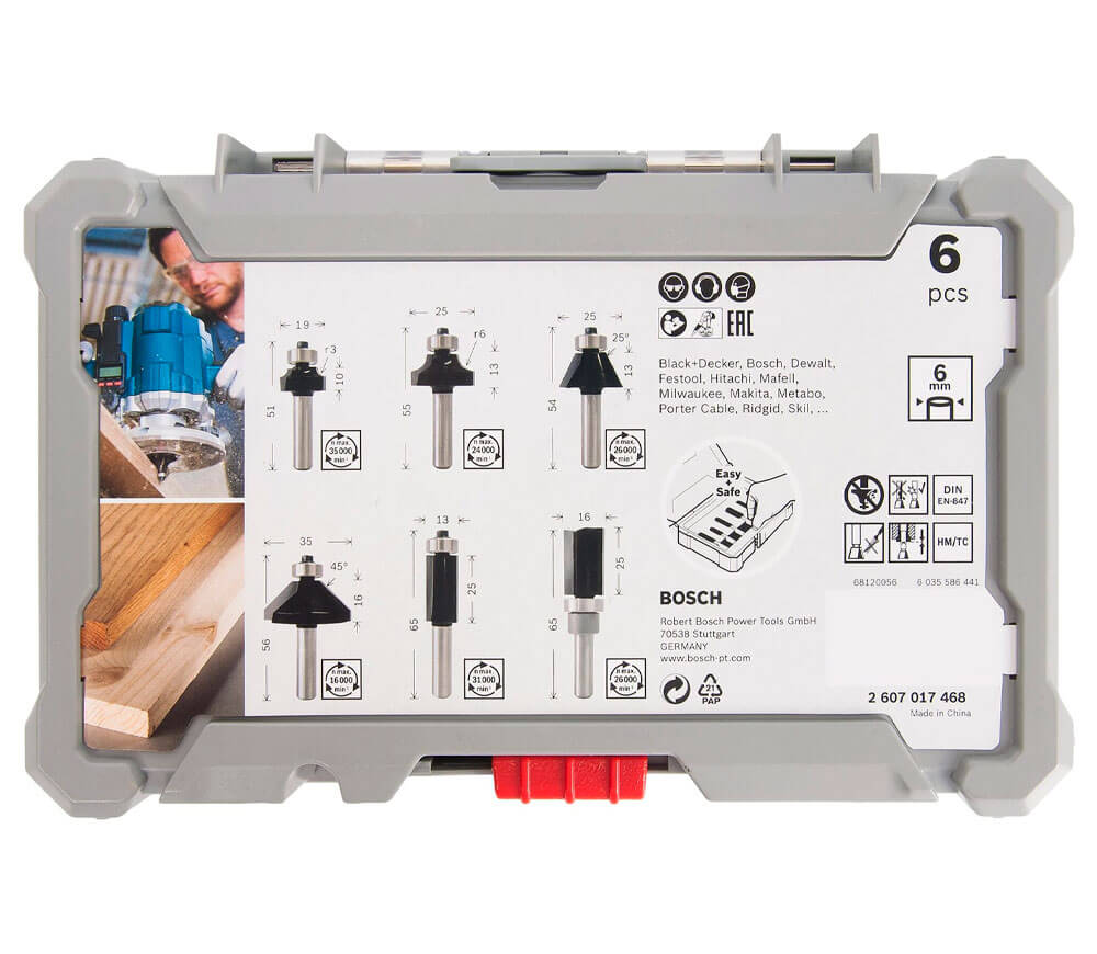 Set 6 freze pe lemn Bosch 2607017468 Ø6 mm-3