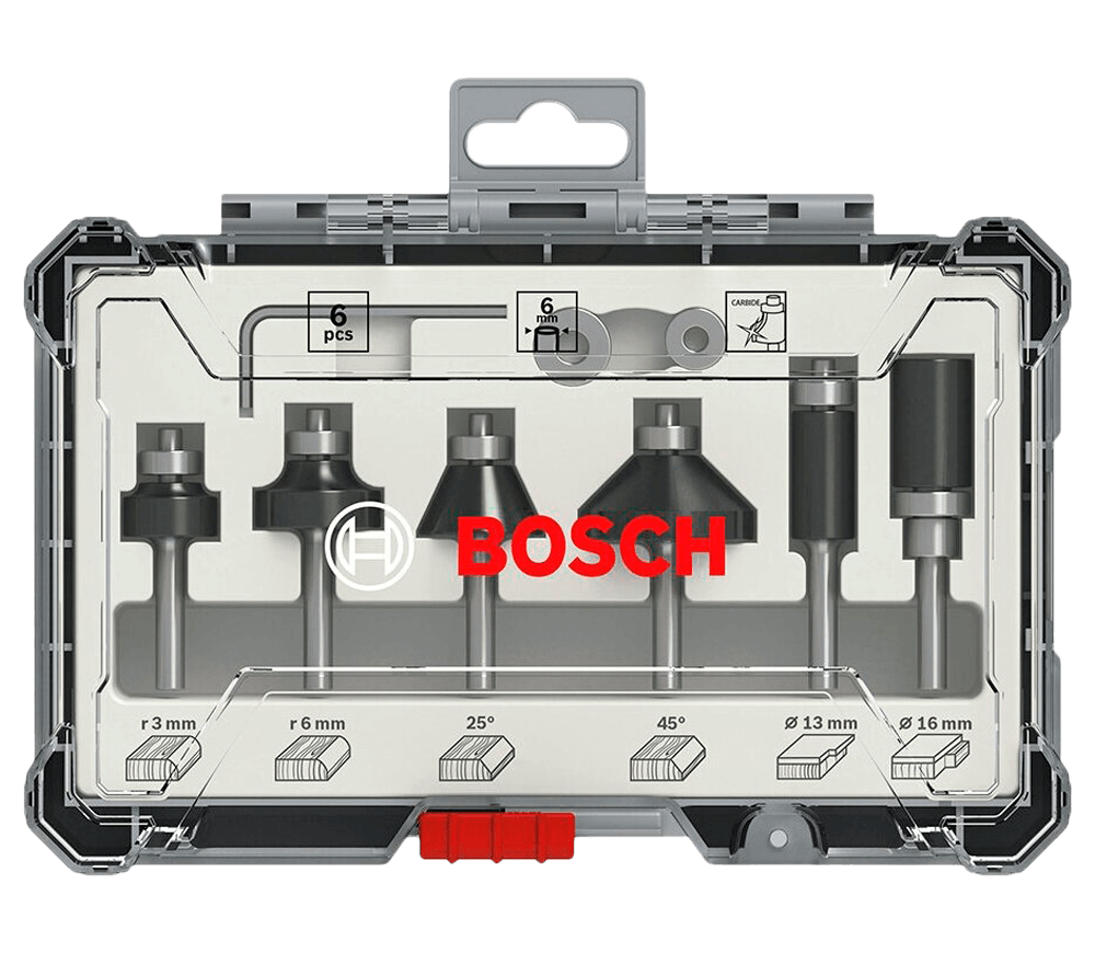 Set 6 freze pe lemn Bosch 2607017468 Ø6 mm