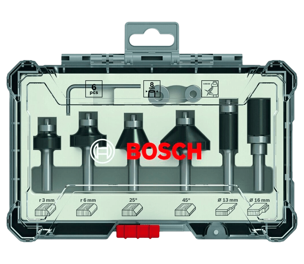 Set 6 freze pe lemn Bosch 2607017469 Ø8 mm