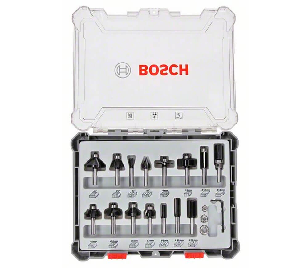 Set 15 freze pe lemn Bosch 2607017471 Ø6 mm-2