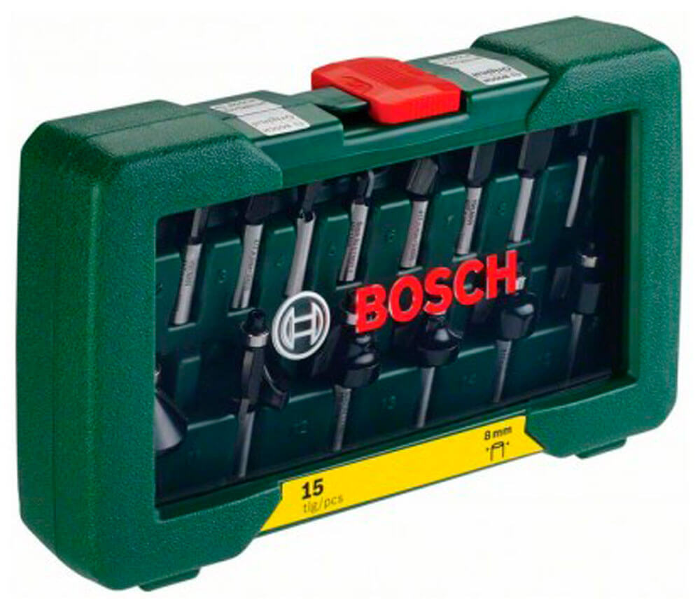 Set 15 freze pe lemn Bosch 2607019469 Ø8 mm-2