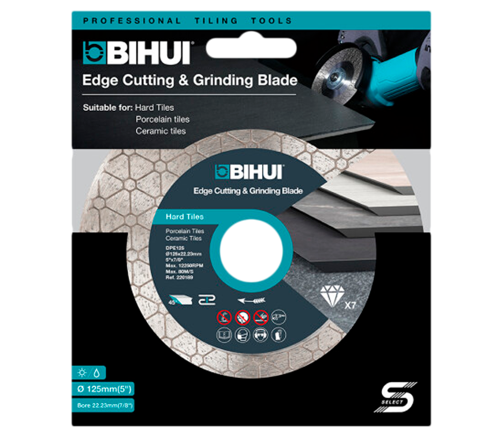 Disc de tăiat și șlefuit cu diamant SUPER PREMIUM BIHUI DPE125 125mm turbo
