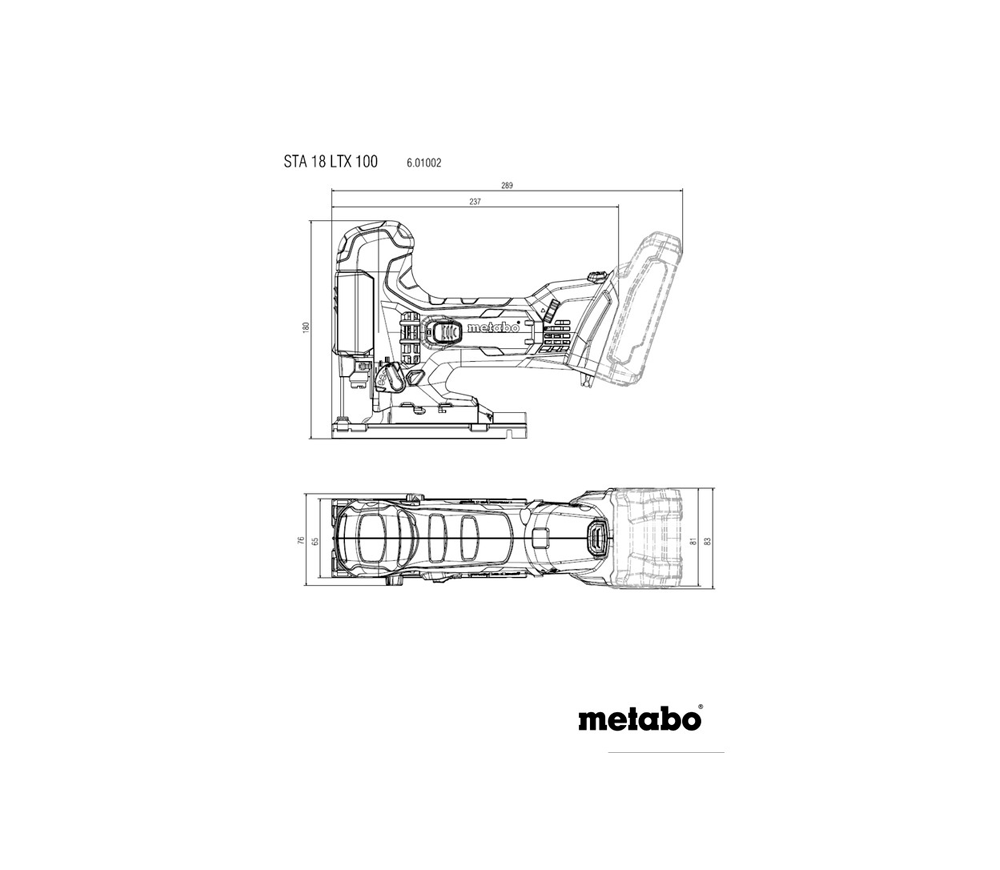 Fierăstrău pendular cu acumulator (fără baterii) METABO STA 18 LTX 100 18V-2