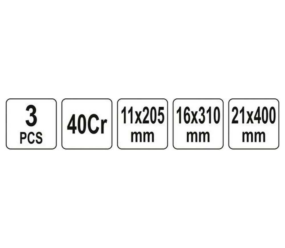 Set 3 răngi metalice de impact Yato YT47301-4