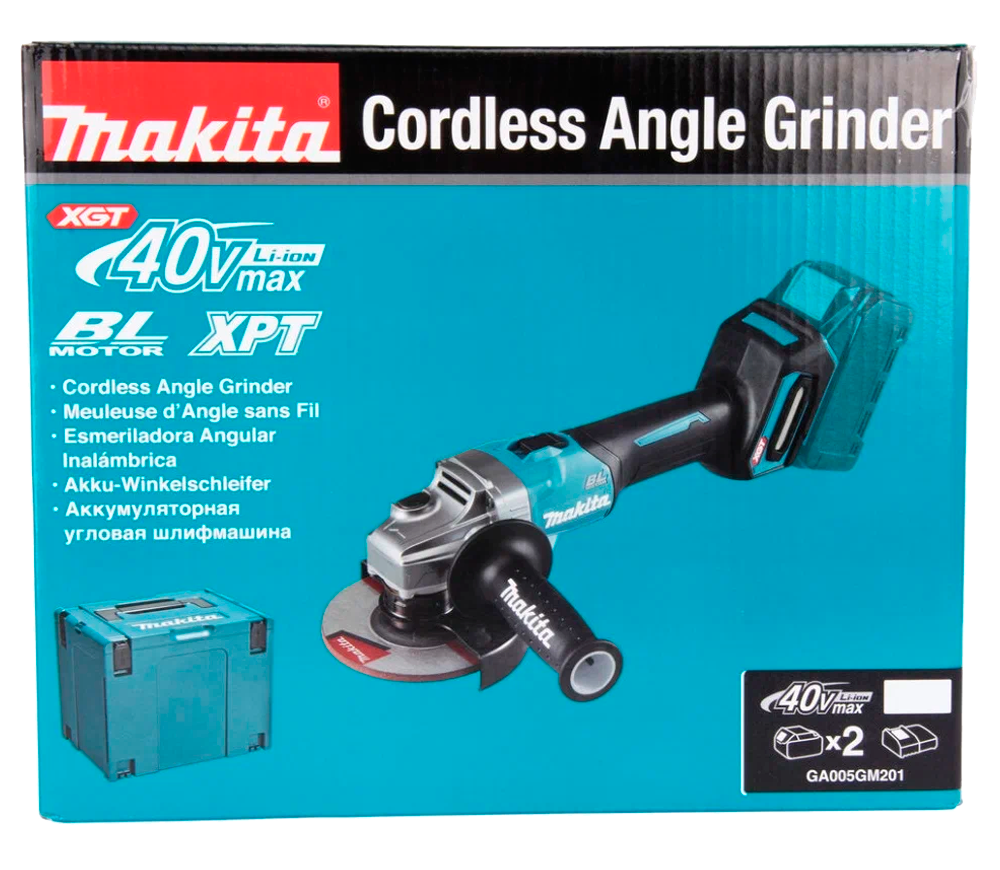 Угловая шлифмашина аккумуляторная MAKITA GA005GM201 125мм 40В 4Ач-8