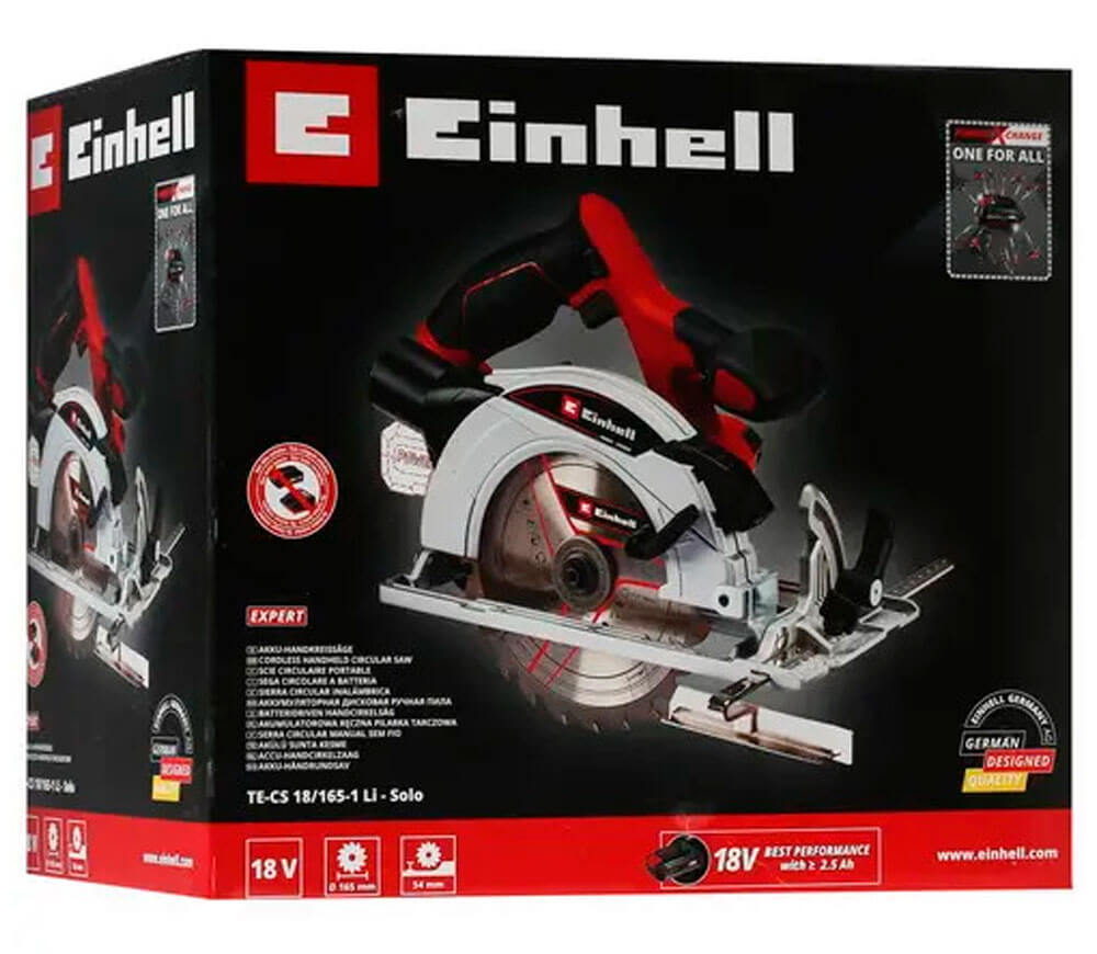 Fierăstrău circular cu acumulator (fără baterii) EINHELL TE-CS 18/165-1Li SOLO PXC 165mm 18V-11