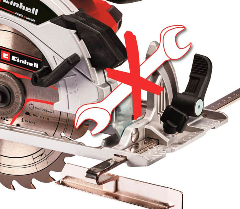 Fierăstrău circular cu acumulator (fără baterii) EINHELL TE-CS 18/165-1Li SOLO PXC 165mm 18V-7