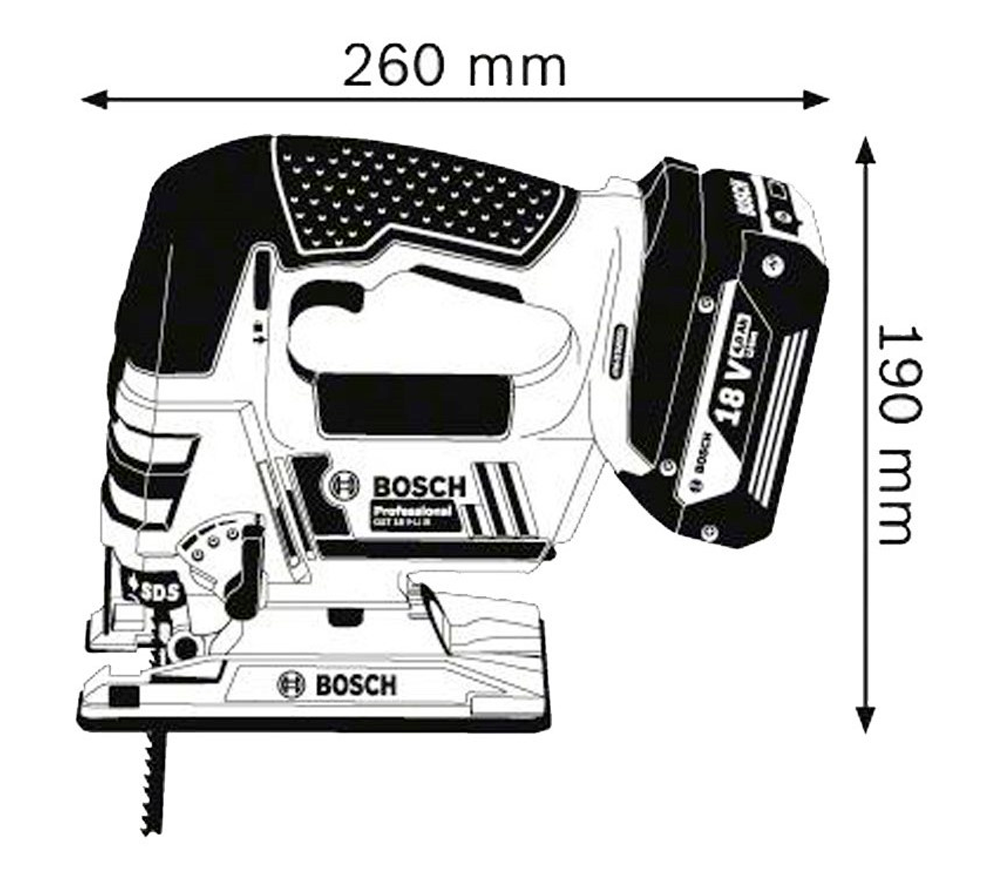 Fierăstrău pendular cu acumulator (fără baterii) BOSCH GST 18 V-LI 18V-3