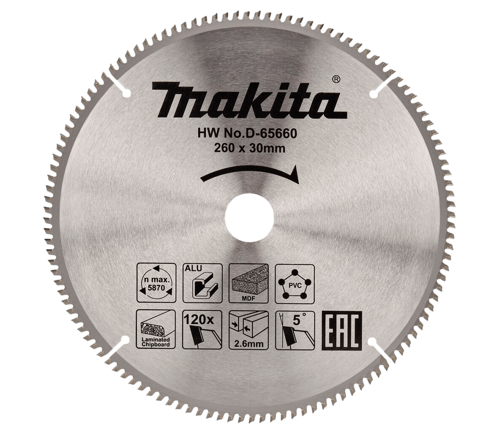 Disc pentru fierastrau electric MAKITA D-65660 260mm 120T