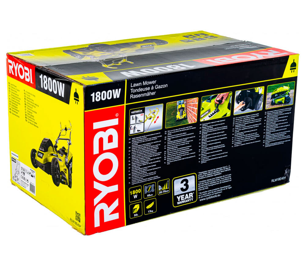 Газонокосилка электрическая RYOBI RLM18E40H 1800вт 400мм-18