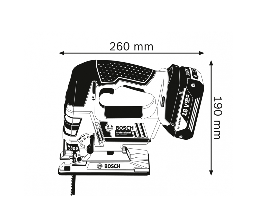 Fierăstrău pendular cu acumulator BOSCH GST 18 V-LI 18V 4Ah-6