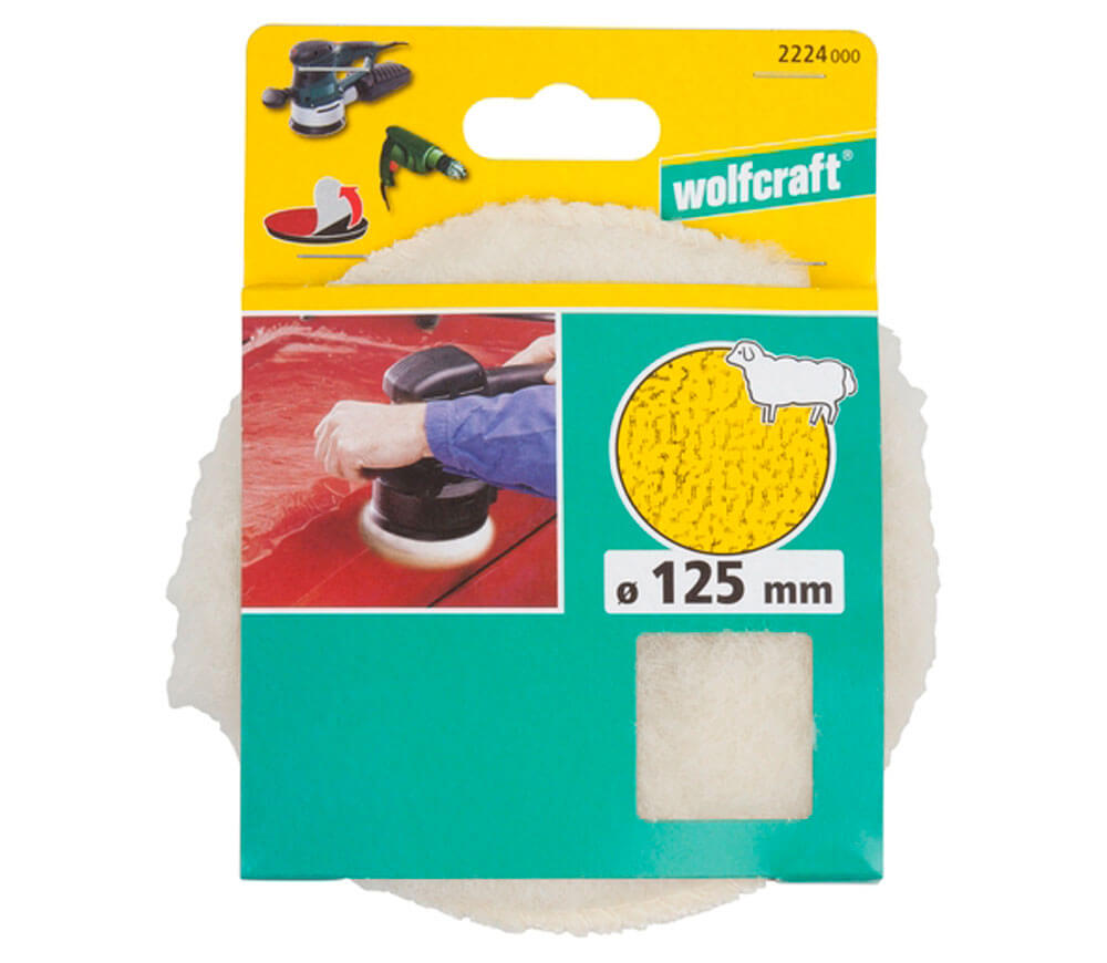Calotă de lustruit din fibră de vată de miel  Wolfcraft 2224000 125mm-3