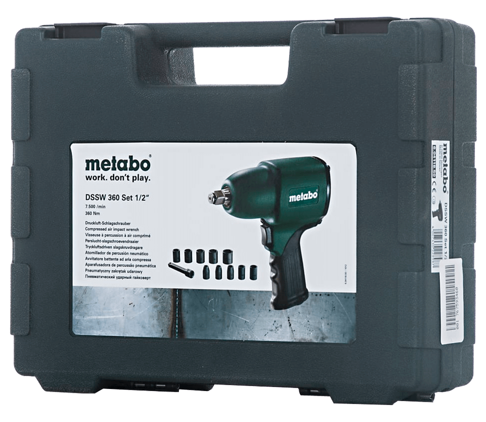 Mașină de înșurubat cu impact pneumatică METABO DSSW 360 SET 1/2" 360Nm 7500rot/min-6