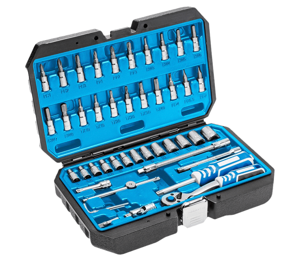 Set 46 duze tubulare și biți HOEGERT HT1R416 4-14mm
