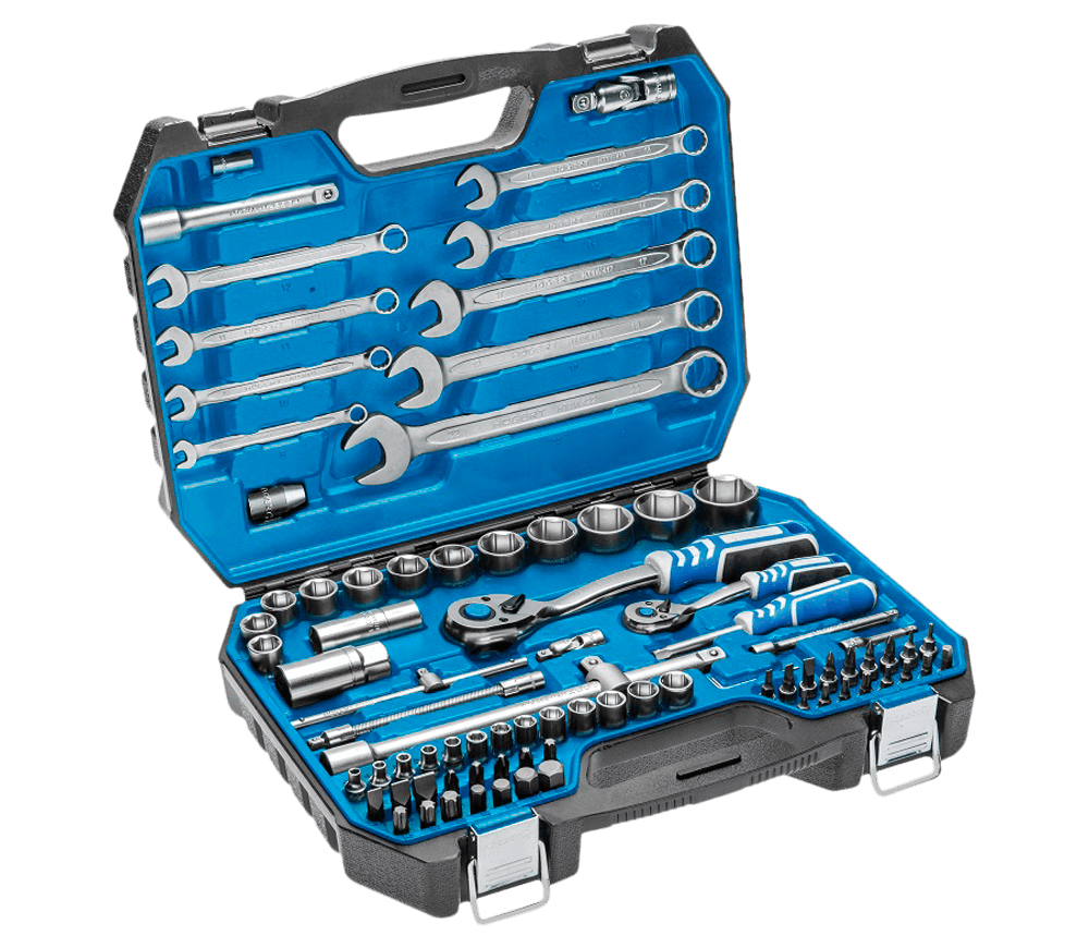 Set chei combinate, duze tubulare și biți HOEGERT HT1R425 85unit. 4-32mm 1/2-1/4"