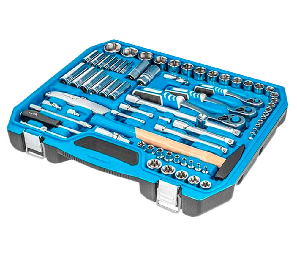 Set chei combinate, duze tubulare și biți HOEGERT HT1R439 131unit. 4-32mm 1/2-1/4-3/8"-3
