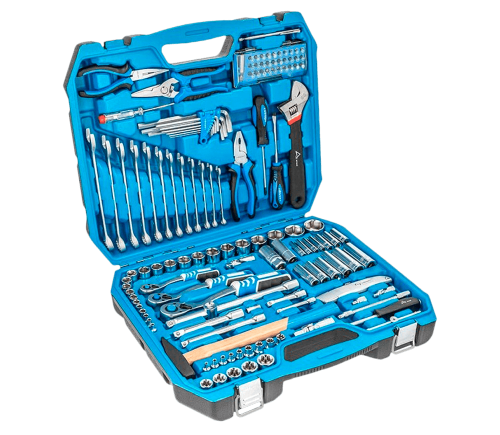 Set chei combinate, duze tubulare și biți HOEGERT HT1R439 131unit. 4-32mm 1/2-1/4-3/8"