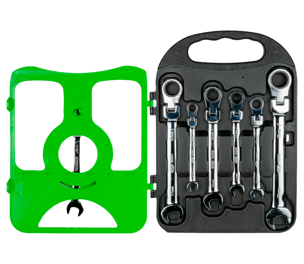 Set 7 chei combinate cu clichet și articulație JBM 53017 8x19mm