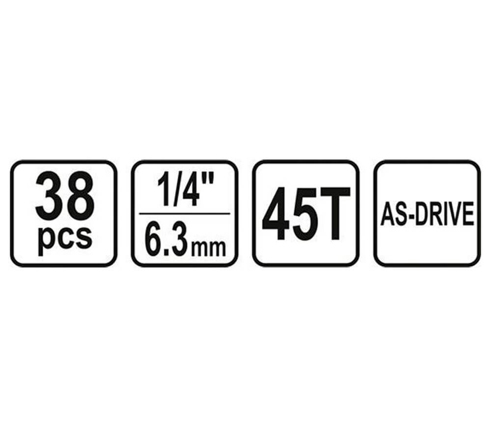 Set 38 duze tubulare și biți STHOR STH58640 3.5-14mm-8