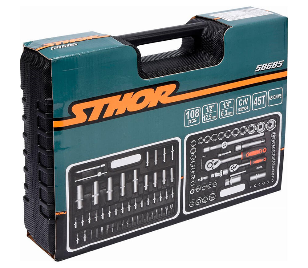 Set 108 duze tubulare și biți  STHOR STH58685 4-32mm-4