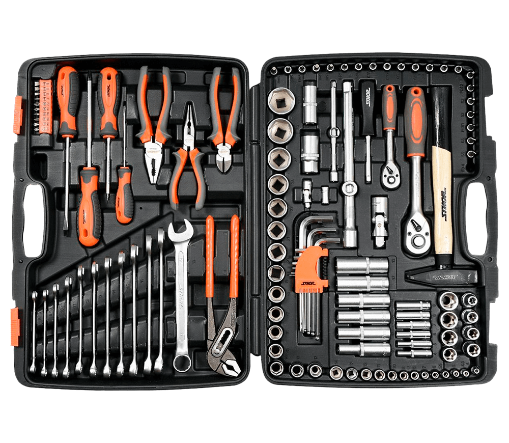 Set chei combinate, duze tubulare și biți STHOR STH58690 122unit. 4-32mm 1/2-1/4"