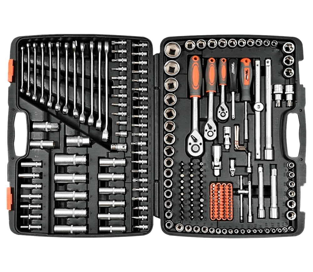 Set chei combinate, duze tubulare și biți STHOR STH58691 216unit. 4-32mm 1/2-1/4-3/8"