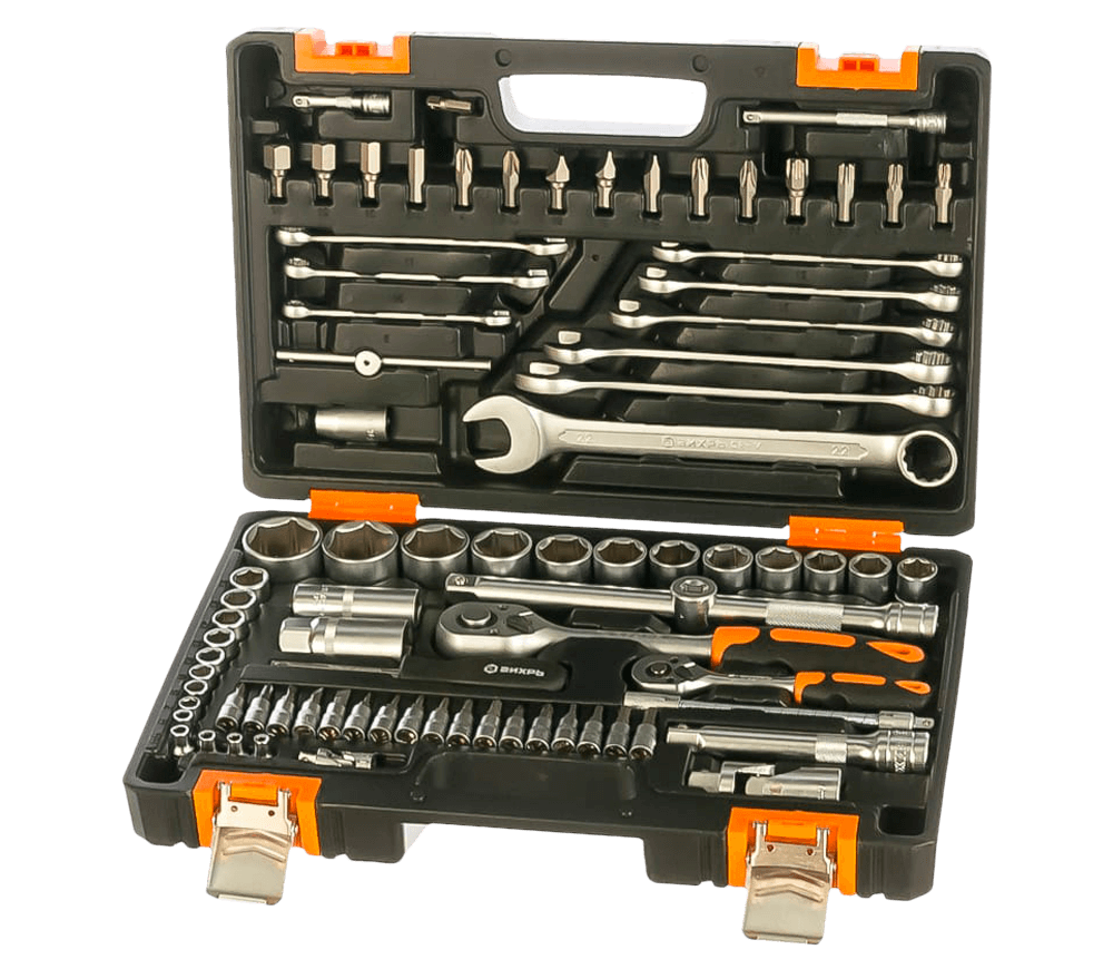 Set chei combinate, duze tubulare și biți VIHRI 73673 82unit. 4-32mm 1/2-1/4"