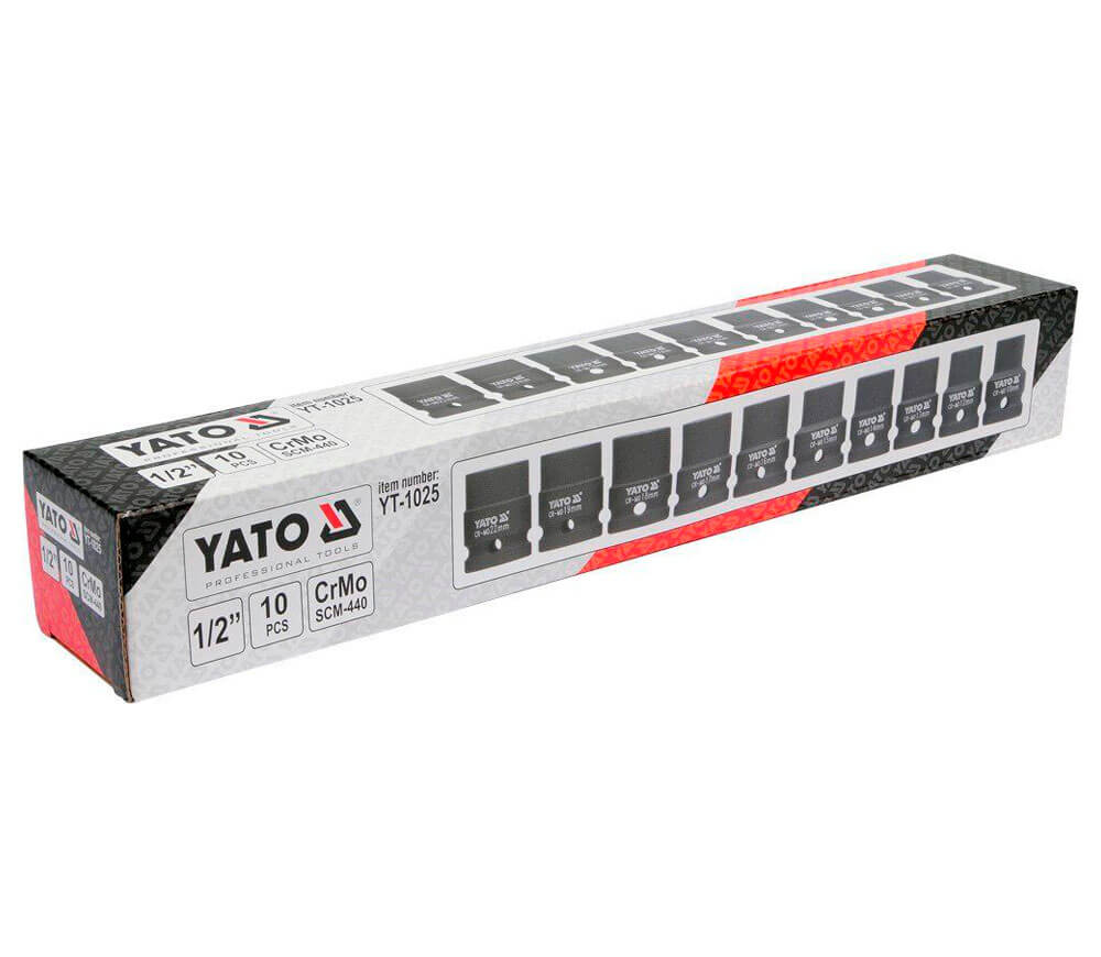 Набор 10 ударных головок YATO YT1025 10-22мм-4