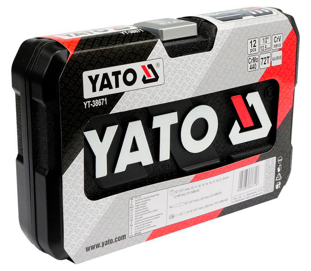 Набор 12 головки торцевые YATO YT38671 10-24мм-3