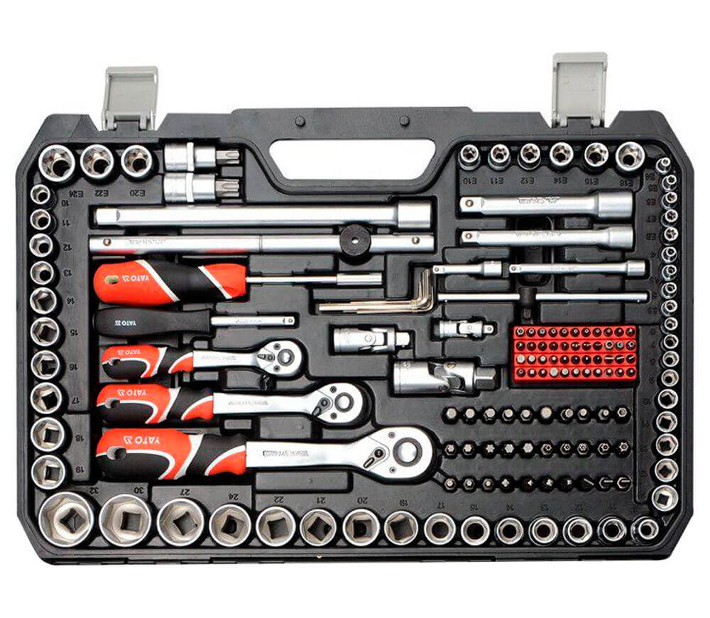 Set chei combinate, duze tubulare și biți YATO YT38841 216unit. 4-32mm 1/2-1/4-3/8"-3