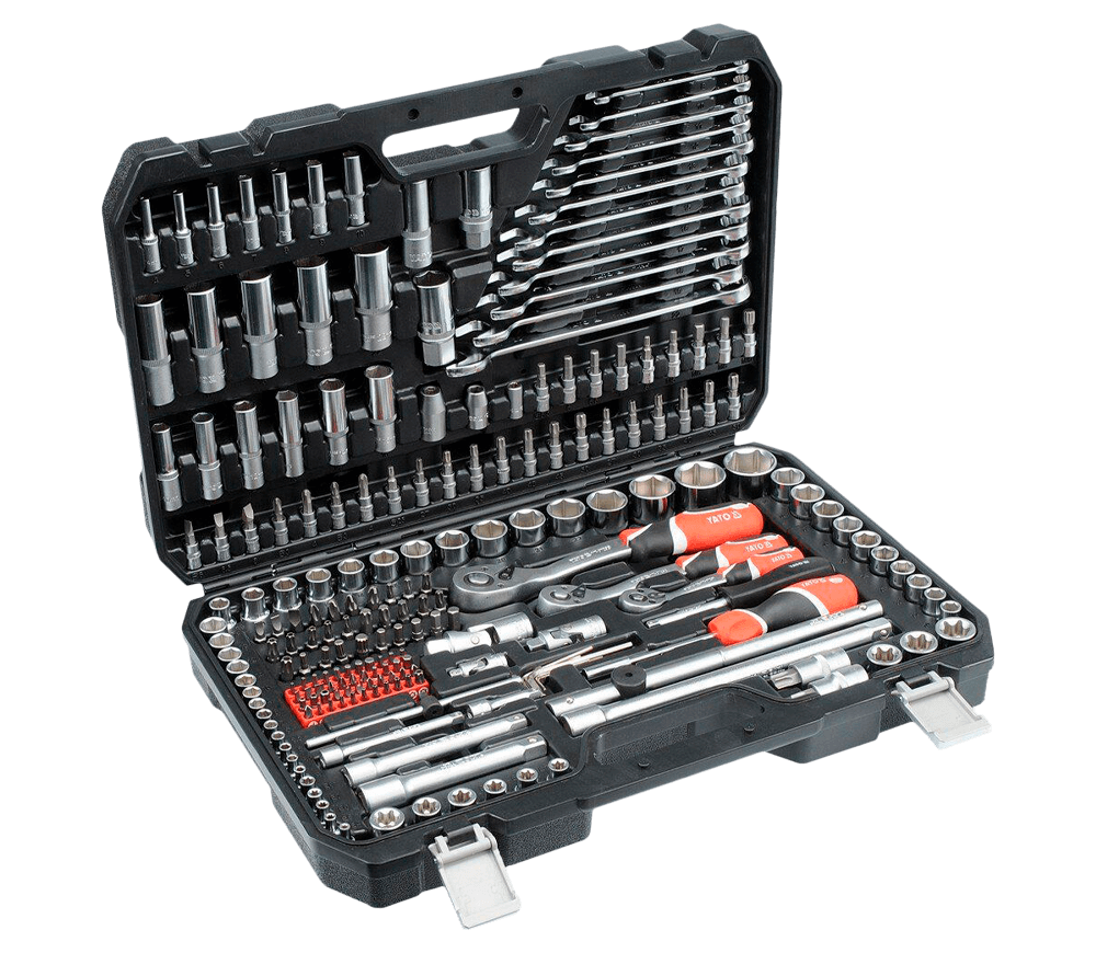 Set chei combinate, duze tubulare și biți YATO YT38841 216unit. 4-32mm 1/2-1/4-3/8"