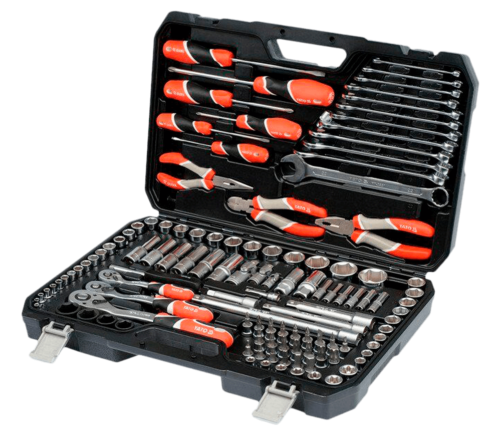 Set chei combinate, duze tubulare și biți YATO YT38881 129unit. 4-32mm 1/2-1/4-3/8"