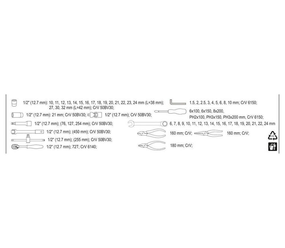 Set scule manuale YATO YT3895 62unit.-10