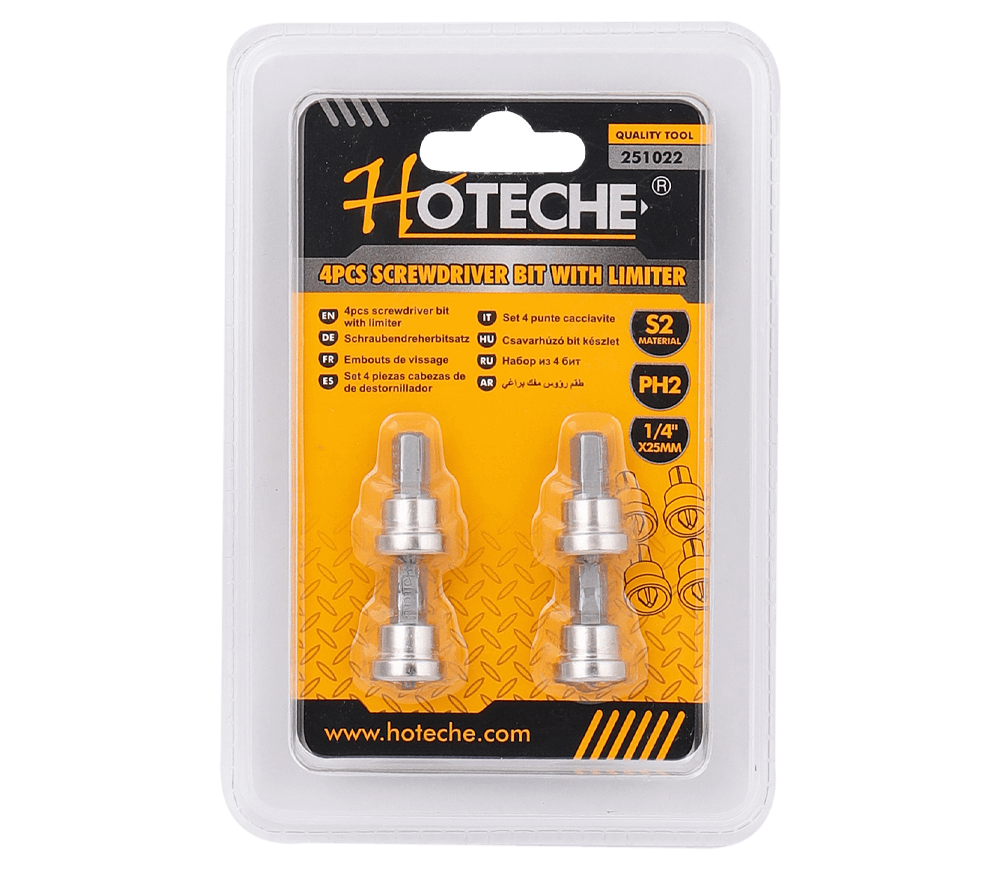 Set 4 biți cu limitator HOTECHE 251022 PH2 25mm