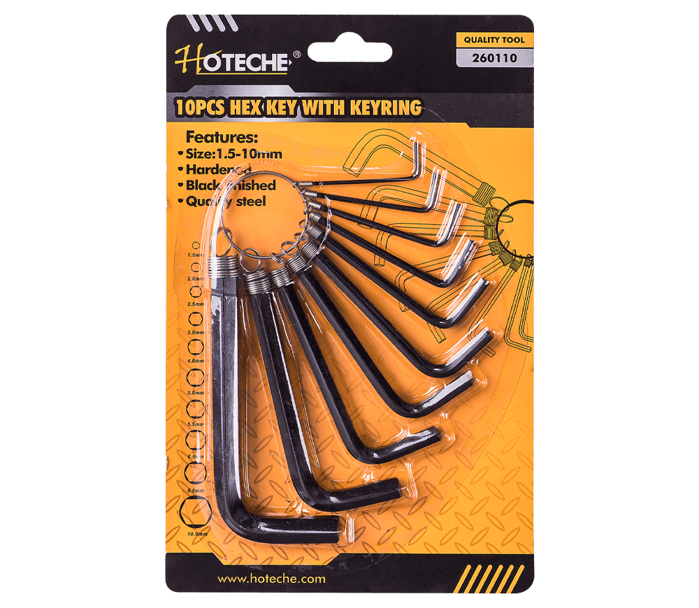 Set 10 chei hexagonale HOTECHE 260110 1.5x10mm