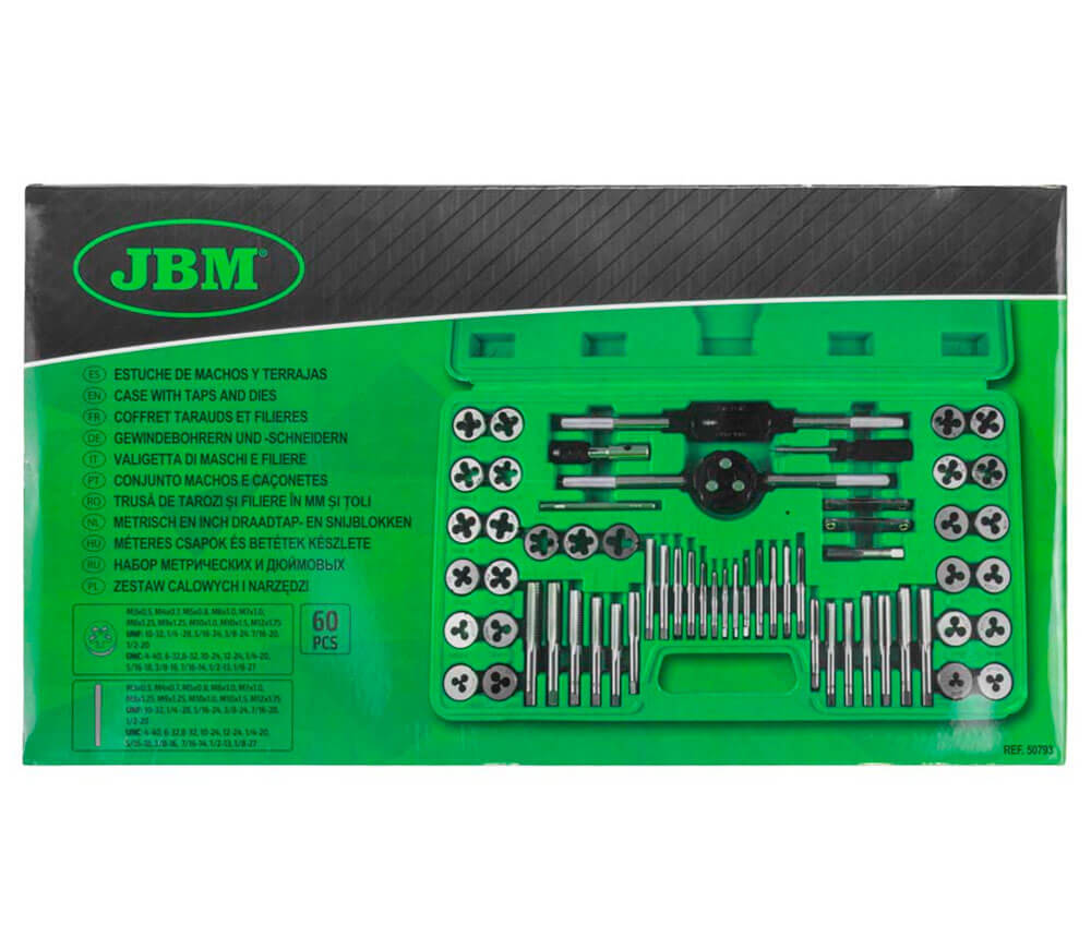 Set 60 filiere și tarozi JBM 50793 M3-M12-5