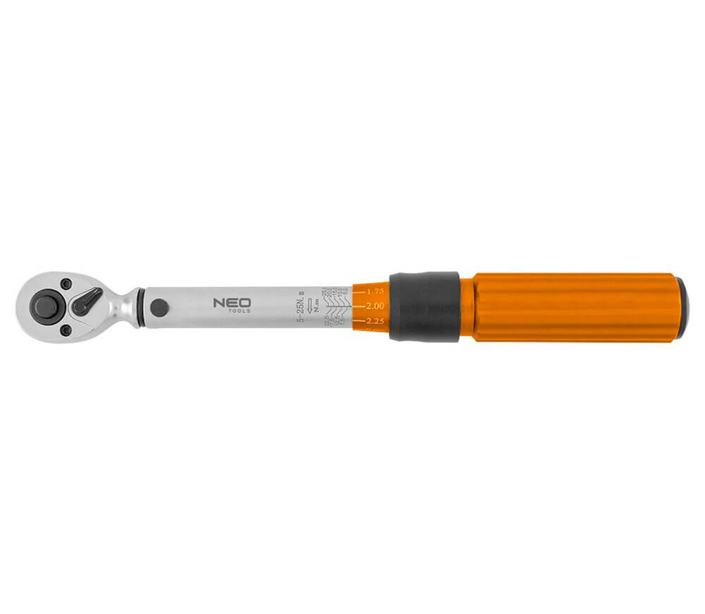 Set cheie dinamometrică + biți  NEO TOOLS 08-821 1/4" 5-25 Nm-3