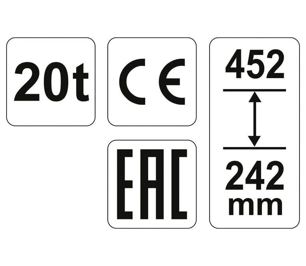Cric hidraulic YATO YT17007 242-452 mm 20T-5