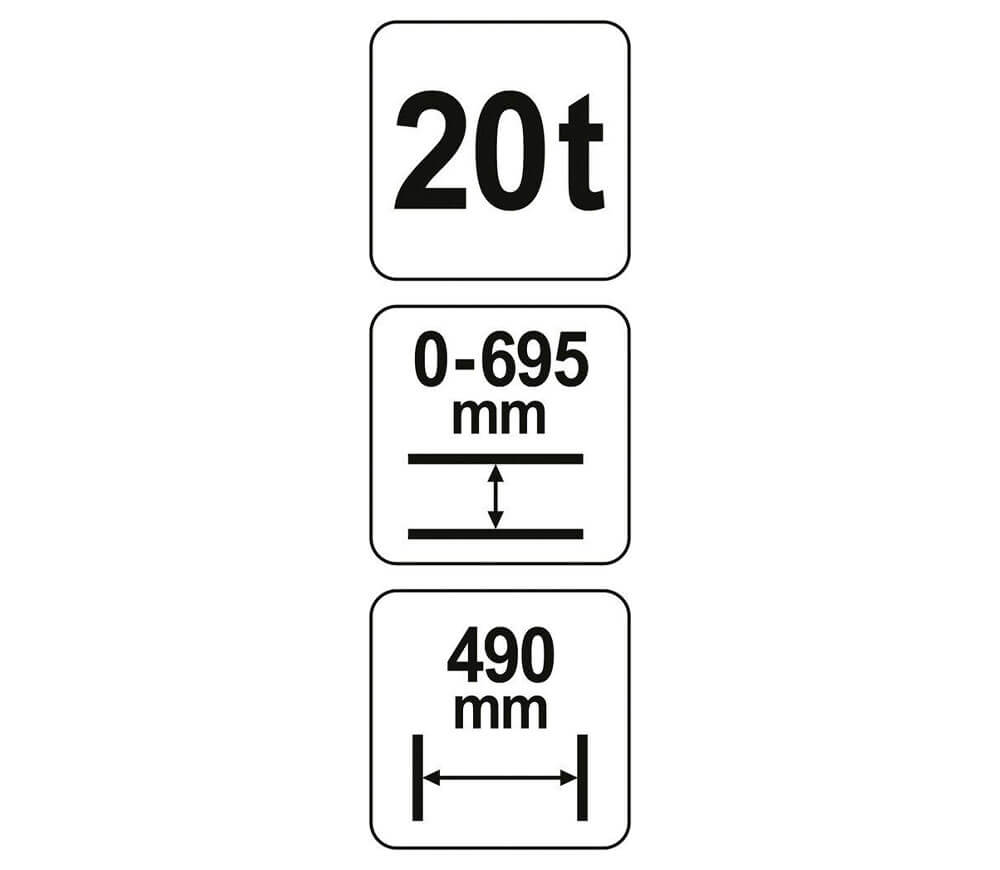 Presă hidraulică YATO YT55581 20T 0-695mm-4