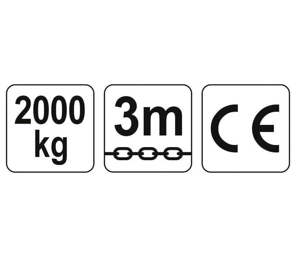 Macara manuală cu lanț YATO YT58953 2000kg 3m-2