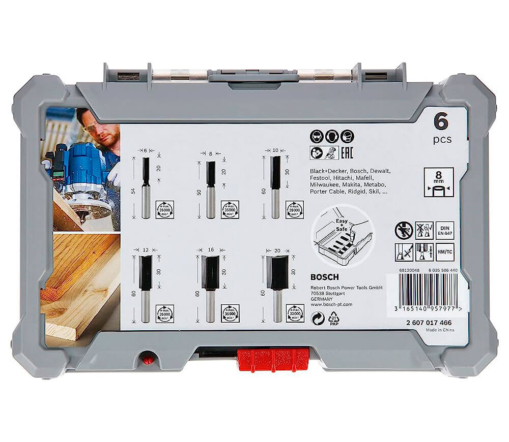 Set 6 freze pe lemn BOSCH 2607017466 Ø8 mm-3