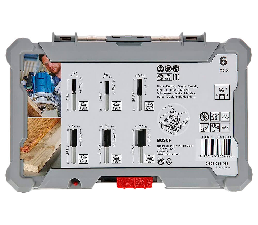 Set 6 freze pe lemn BOSCH 2607017467 Ø1/4"-3