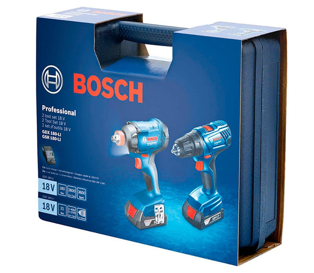 Mașină de înșurubat cu acumulator BOSCH GDX 180-Li + GSR 1802-Li (6019G5222) 18V 1.5Ah-10