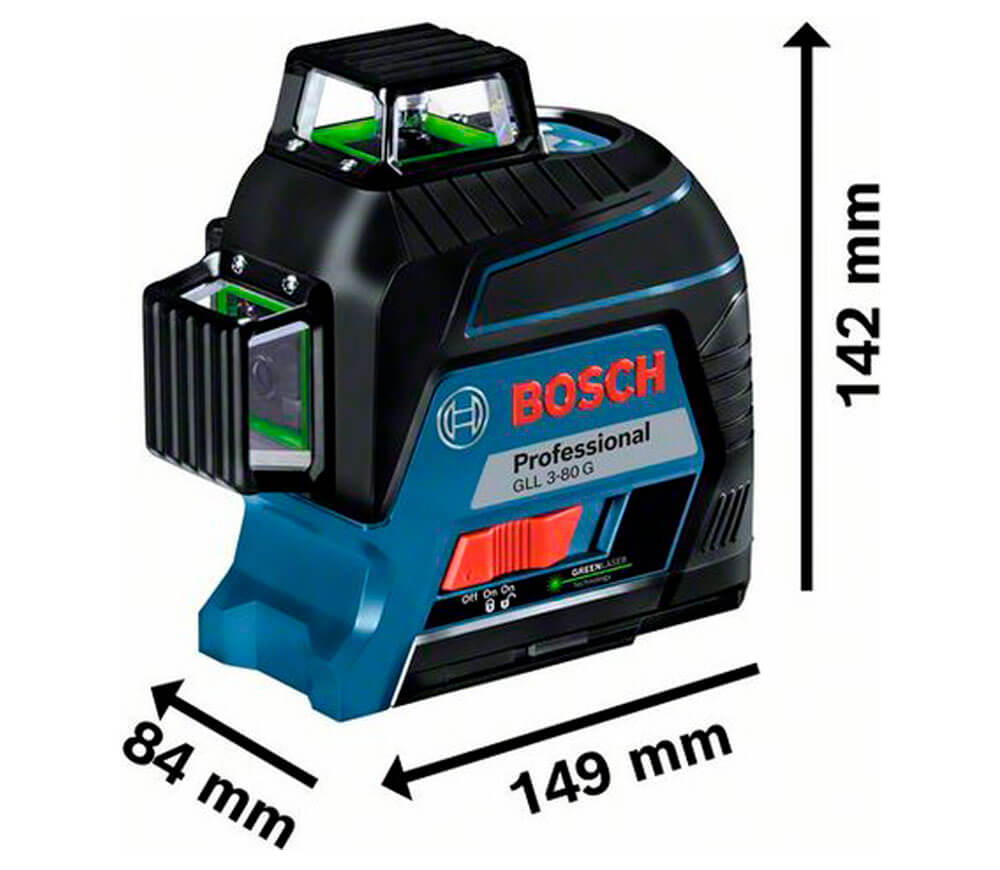 Лазерный уровень BOSCH GLL 3-80 G 3луча 120m-4